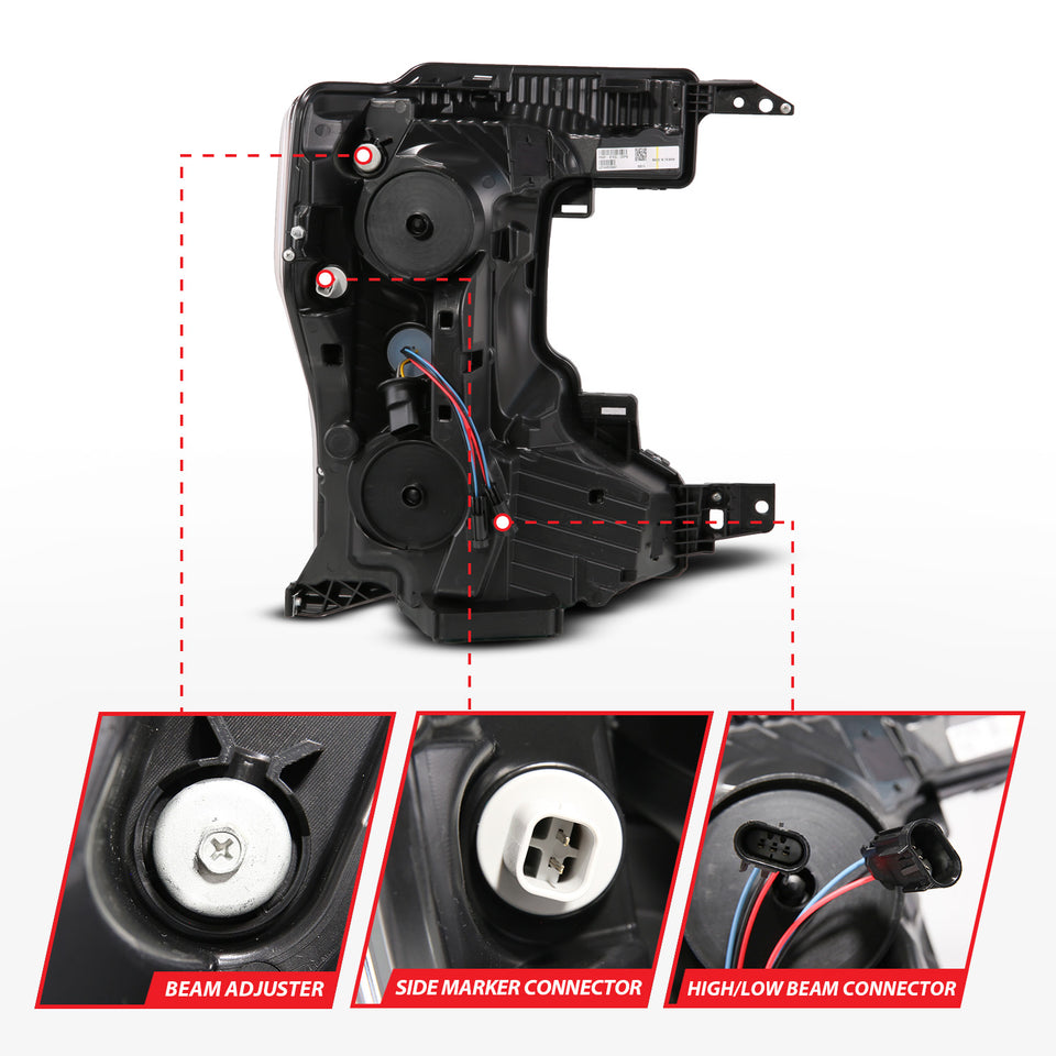 FORD F250/F350 SUPER DUTY 20-22 Z-SERIES FULL LED PROJECTOR HEADLIGHTS BLACK HOUSING W/ INITIATION & SEQUENTIAL (FACTORY HALOGEN MODEL ONLY)