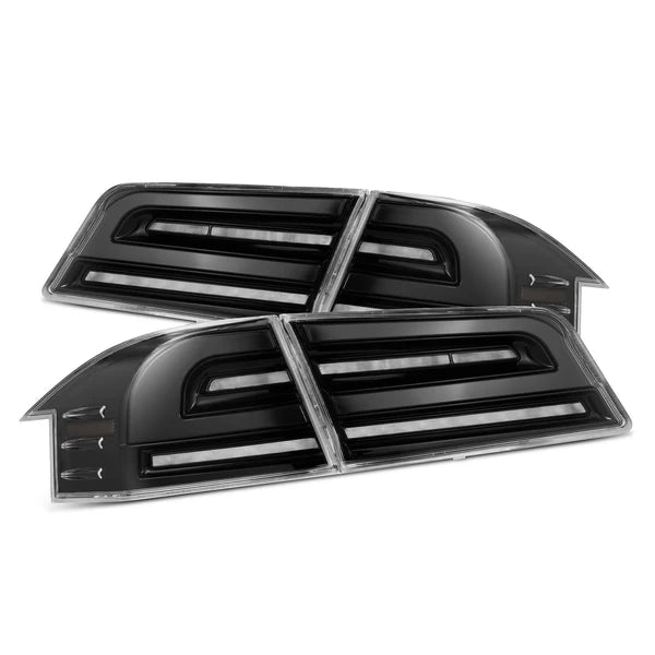 12-21 Tesla Model S LUXX-Series LED Tail Lights Black Smok (With Black Trunk Center Piece Replacement)