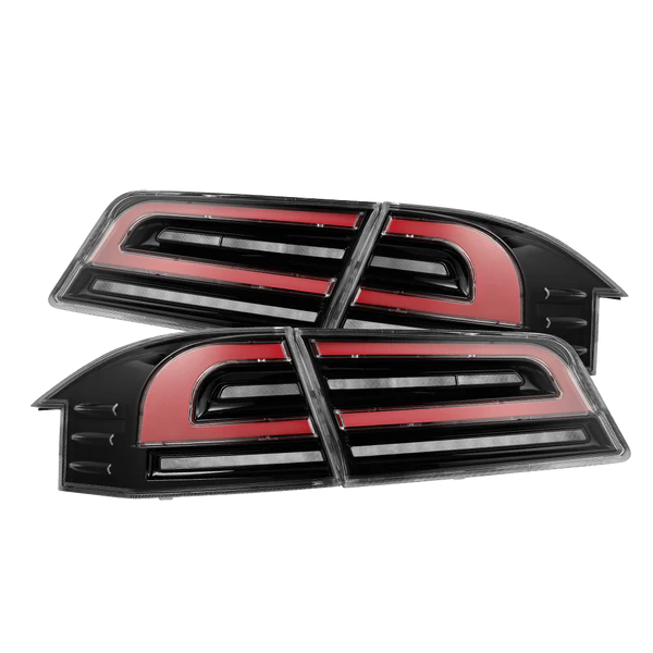 12-21 Tesla Model S LUXX-Series LED Tail Lights Black Smok (With Black Trunk Center Piece Replacement)