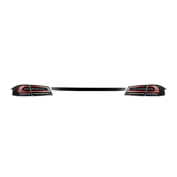 12-21 Tesla Model S LUXX-Series LED Tail Lights Black Smok (With Black Trunk Center Piece Replacement)