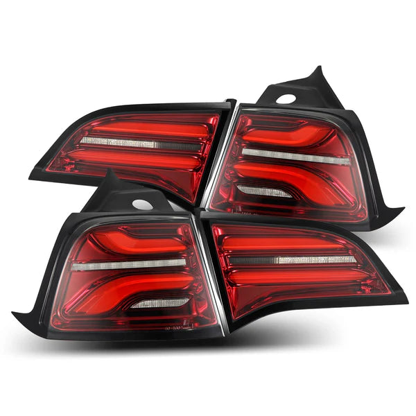 17-23 Tesla Model 3 / 20-24 Model Y (Without Stock Amber Turn Signal) PRO-Series LED Tail Lights Jet Black