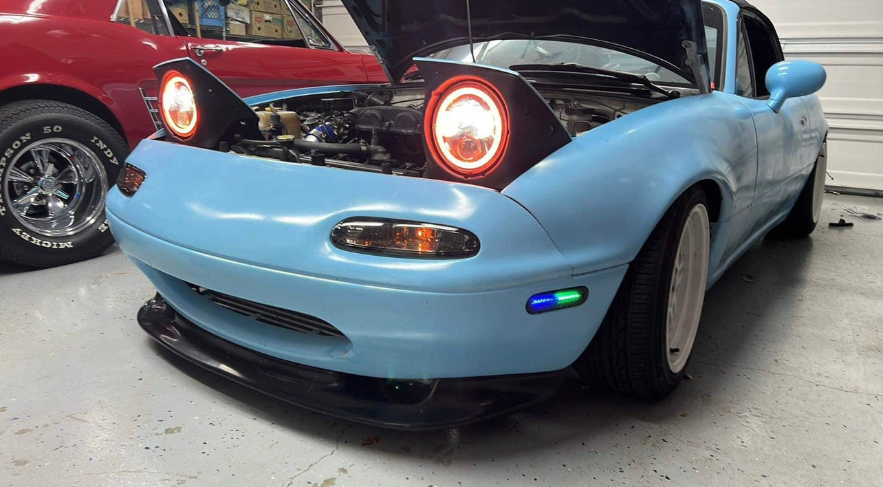 Striker Lights RGB LED Side Markers for NA & NB Mazda Miata - Customizable, Bluetooth App Controlled, Smoked Lens