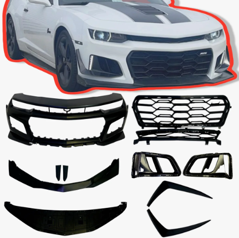 2010-2015 Chevy Camaro ZL1 1LE Track Package Front Bumper Conversion 11pcs Flat BLK