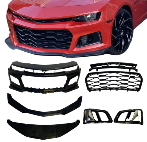 2010-2015 Chevy Camaro ZL1 Front Bumper Conversion 7pcs Flat BLK