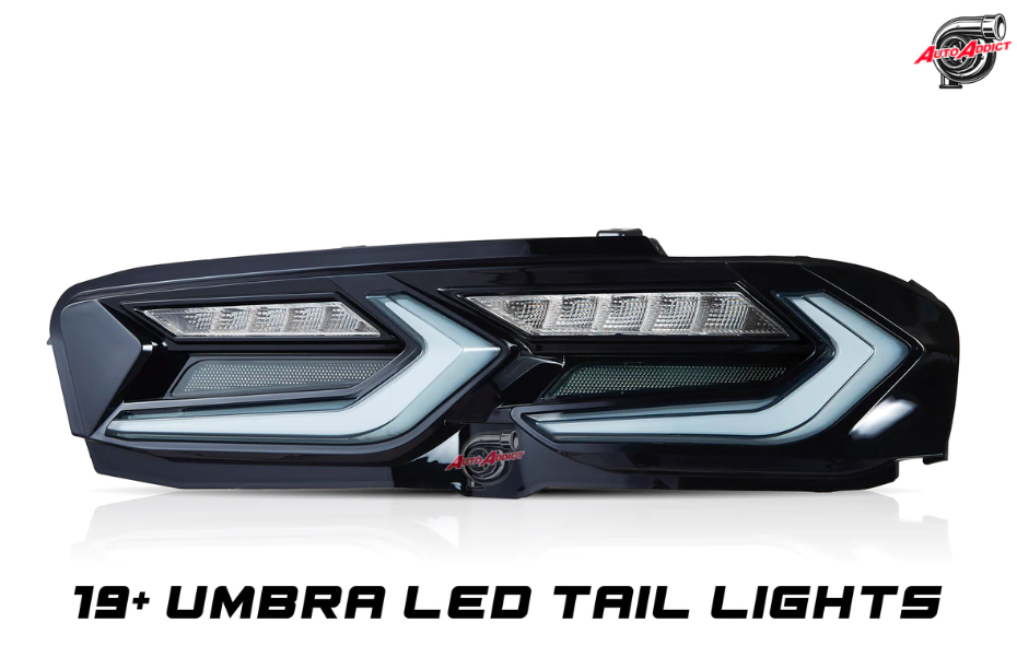 2019-2023 CHEVY CAMARO UMBRA LED TAILLIGHTS GLOSS BLACK/SMOKE LENS