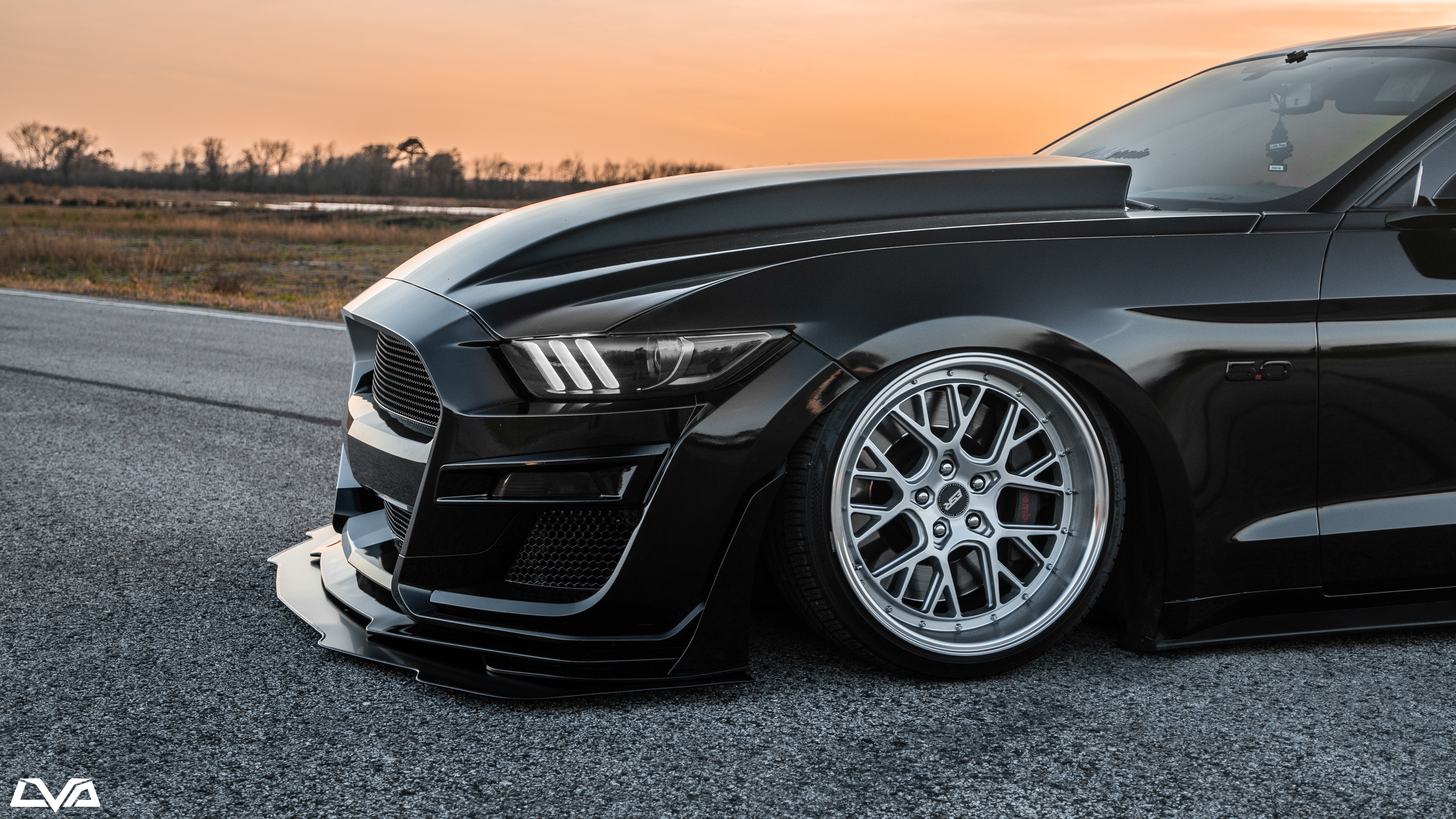 LVA 2015-2023 Ford Mustang GT500 V.1 Front Splitter (Aftermarket Bumper)